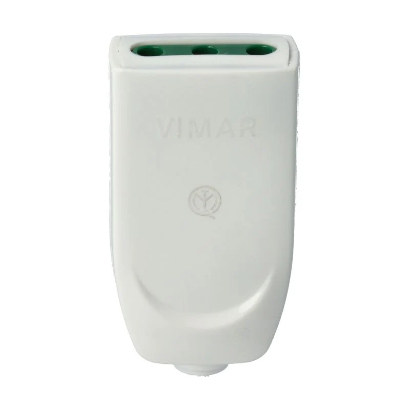VIMAR 00221.B - Presa mobile 2P+T 10A di tipo P11 con cavo assiale, bianca