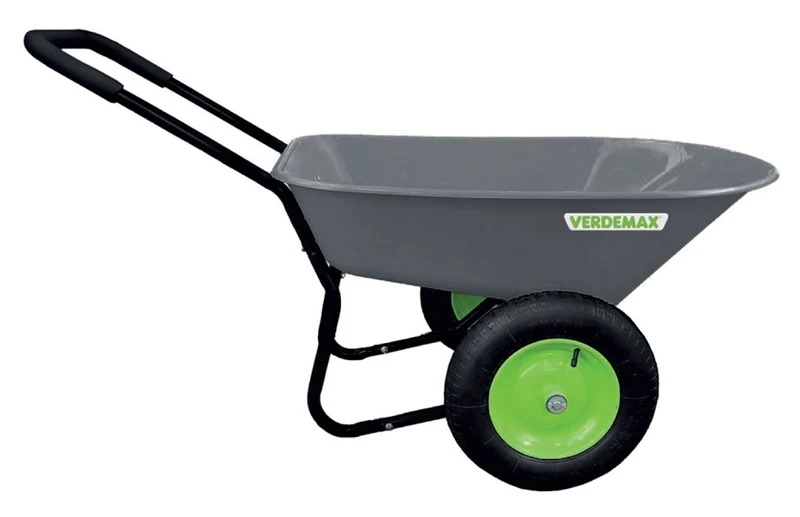 Carriola Multiuso 65 Litri Verdemax in Plastica Resistente Grigio e Verde