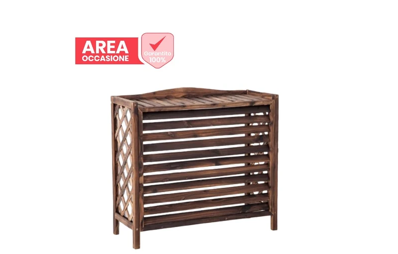 AREA OCCASIONI Copertura Copri Unità Esterna Condizionatore In Legno Wood 80x47x77 Per condizionatori 9000/12000 btu