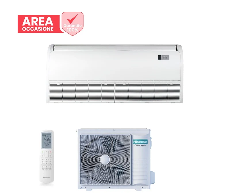 AREA OCCASIONI Climatizzatore Condizionatore Hisense Inverter Soffitto / Pavimento serie SUPER 36000 Btu AUV105UR4RC8 + AUW105U4RK7 R-32 Wi-Fi Optional Classe A++/A+ con Telecomando di serie Incluso