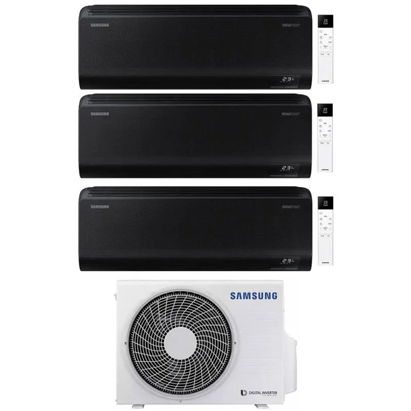Condizionatore Samsung Trial Split Inverter serie WINDFREE BLACK 7+9+12 con AJ052TXJ3KG R-32 Wi-Fi Integrato 7000+9000+12000