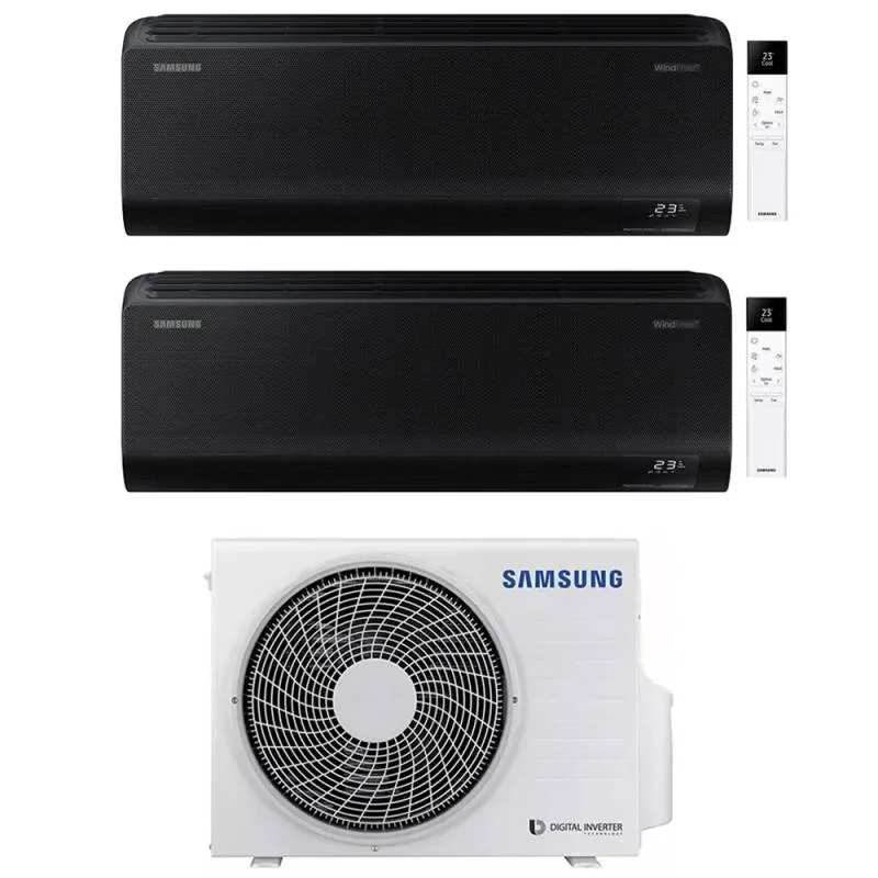 Condizionatore Dual Split Samsung WindFree Black 9+9 con AJ040TXJ2KG R-32 Wi-Fi Integrato