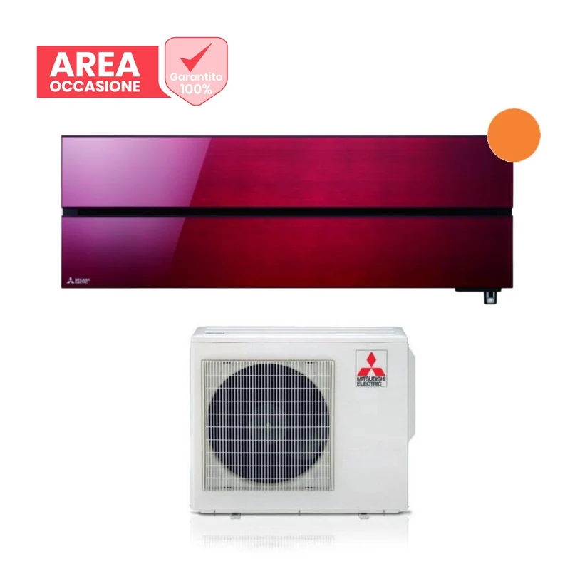 AREA OCCASIONI Climatizzatore Condizionatore Mitsubishi Electric Inverter serie Kirigamine Style 12000 Btu MSZ-LN35VGR Ruby Red R-32 Wi-Fi Integrato Classe A+++ Rosso