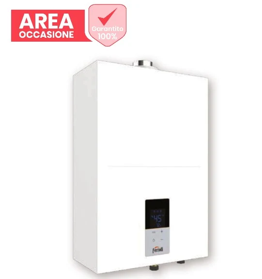 AREA OCCASIONI Scaldabagno a Gas Ferroli KONA 15 Litri Camera Stagna Metano Low NOx Completo di kit Fumi