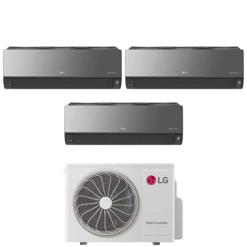 Climatizzatore Condizionatore LG Trial Split Inverter serie ARTCOOL UV NANO MIRROR 9+9+12 con MU3R21 R-32 Wi-Fi Integrato 9000+9000+12000