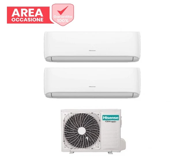 AREA OCCASIONI Climatizzatore Condizionatore Hisense Dual Split Inverter serie HI-COMFORT 9+12 con 2AMW52U4RXC R-32 Wi-Fi Integrato 9000+12000