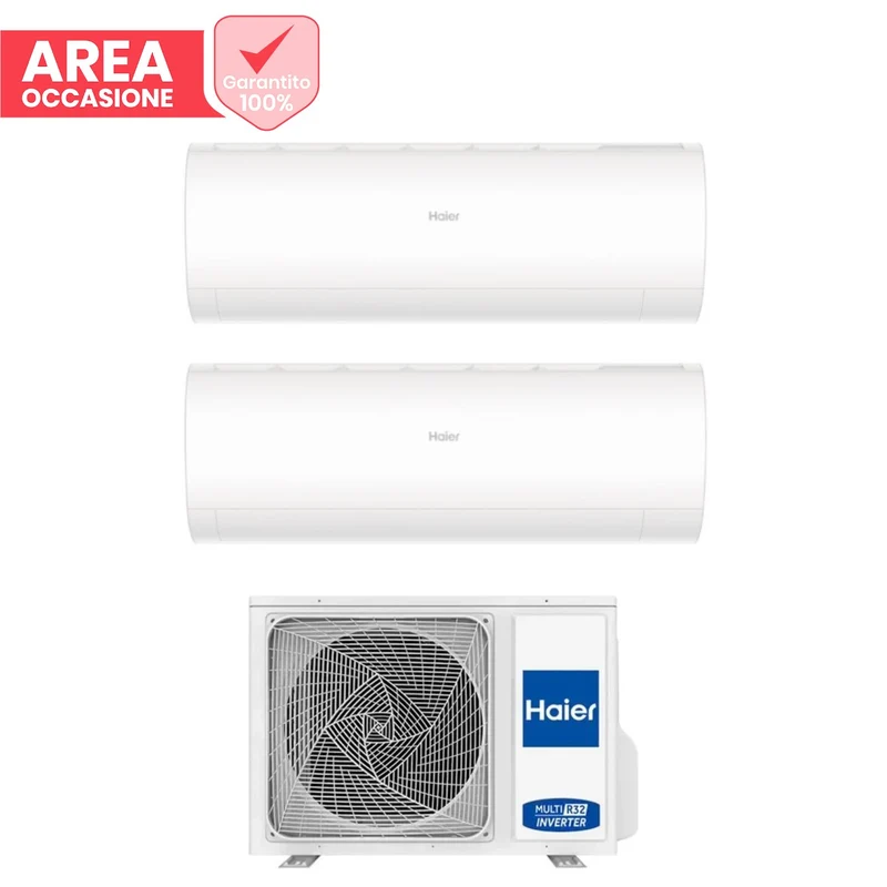 AREA OCCASIONI Climatizzatore Condizionatore Haier Dual Split Inverter serie PEARL 9+12 con 2U40S2SM1FA R-32 Wi-Fi Integrato 9000+12000