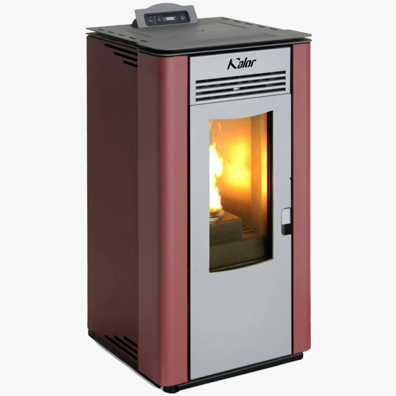 Stufa a Pellet KALOR modello GRETA 8 6.97 kW in acciaio vari colori disponibili Nera