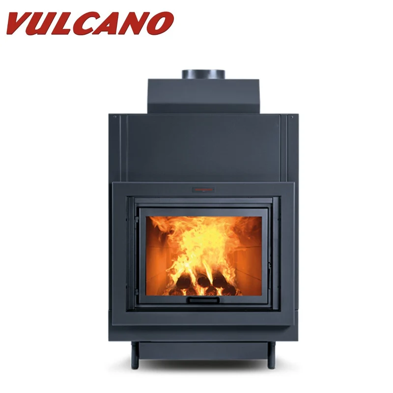Termocamino a Legna NEW VULCANO 30 kW a Scomparsa Verticale con 3 Scambiatori e Centralina Inclusa