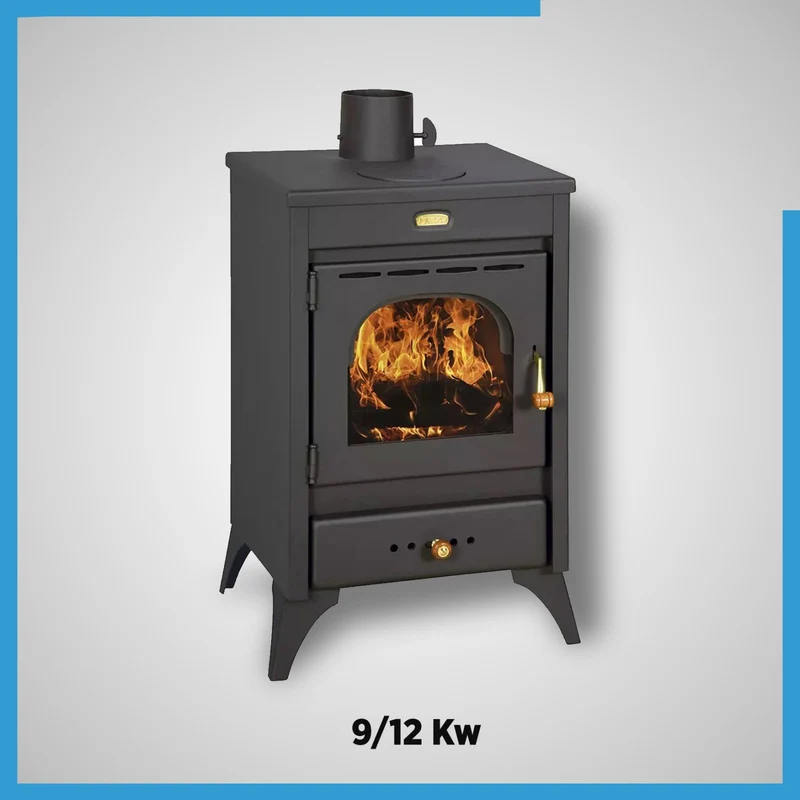 Stufa a Legna KIR 9/12 kW acciaio nero antracite