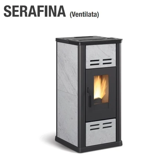 Stufa a Pellet La Nordica Extraflame Modello SERAFINA 7,1 kW in Pietra Naturale Telecomando Optional
