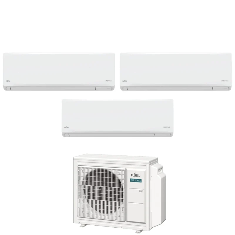 Condizionatore Fujitsu Trial Split Inverter KN AIRSTAGE 9+9+12 con AOEG24KBCA3 R-32 Wi-Fi Integrato