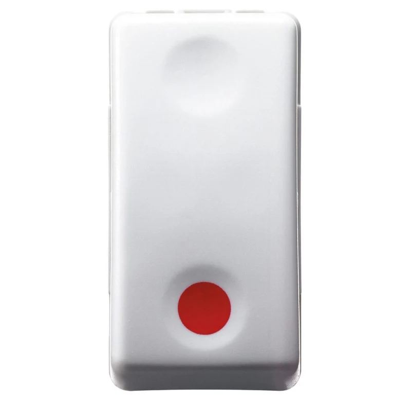 Pulsante Unipolare Contatto Ausiliare di Arresto Simbolo Rosso Gewiss System White 250V NA 10A – GW20523