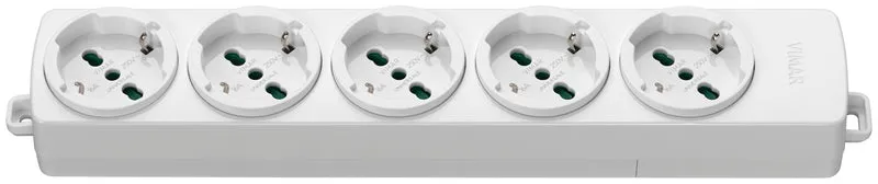 Multipresa Vimar a 5 Prese Universali 2P+T 16A senza Cavo Bianco/Nero – 01293.NC