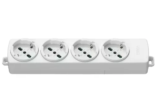 Multipresa Vimar a 4 Prese Universali 2P+T 16A 250V senza Cavo Bianca – 01291.NC.B