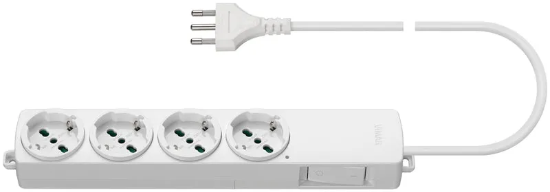 Multipresa Vimar a 4 Prese Universali con Interruttore e Cavo 2m Bianca – 01296.CC.B