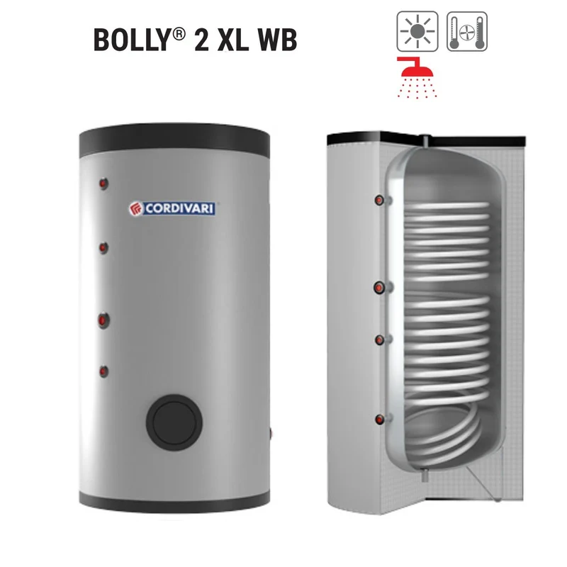 Bollitore Polywarm Cordivari Modello BOLLY XL WB 200 Per Produzione Di ACS Con 2 Scambiatori Fissi