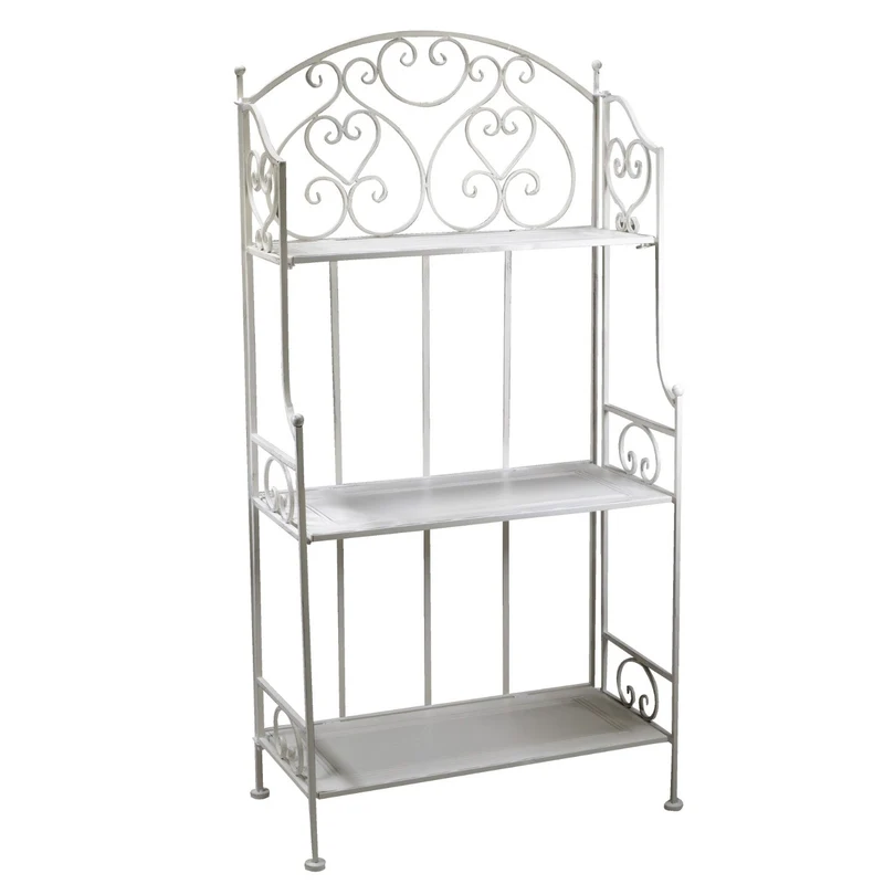 Scaffale per Piante in Ferro 3 Piani 60x30H120cm Portofino Bianco