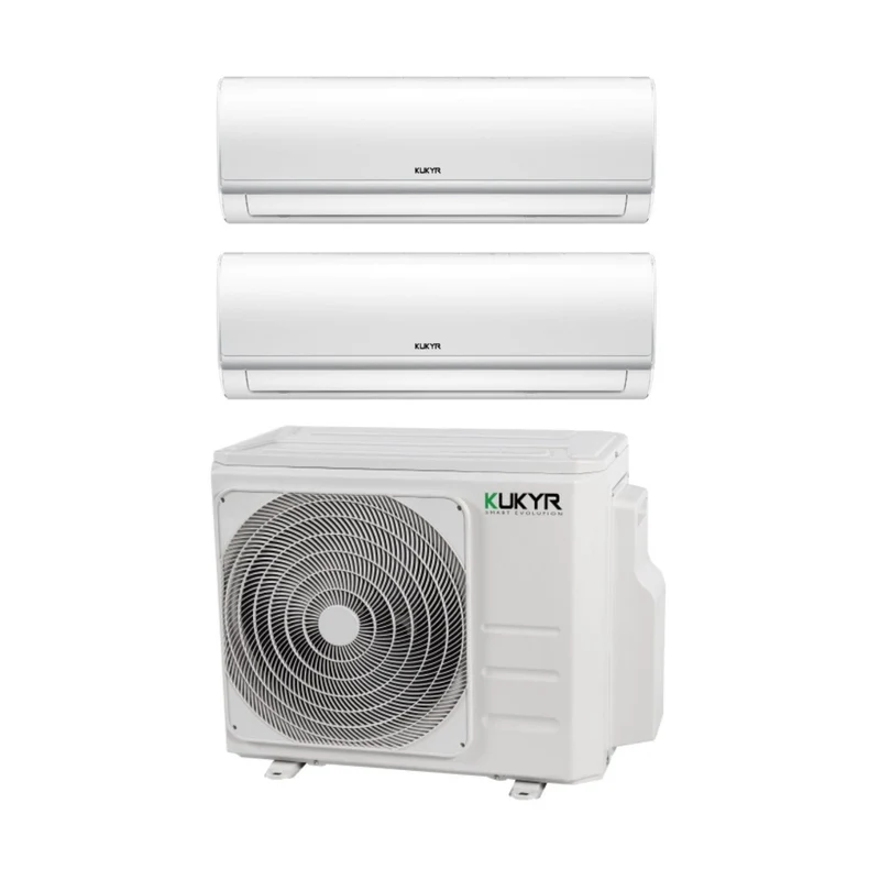 Climatizzatore Condizionatore Kukyr Dual Split Inverter serie SPRING 12+12 con MULTI 2-18 R-32 Wi-Fi Optional 12000+12000