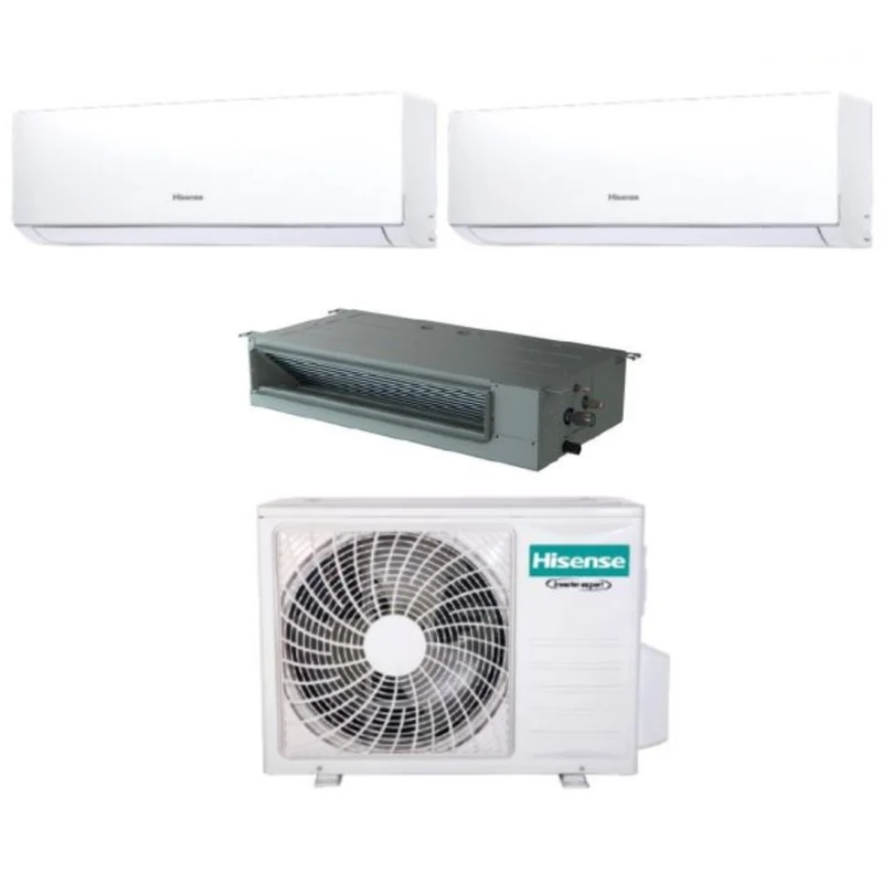 Climatizzatore Condizionatore Hisense Trial Split Inverter serie NEW COMFORT+ADT35 5+5+12 con 3AMW52U4RJA R-32 Wi-Fi Optional 5000+5000+12000
