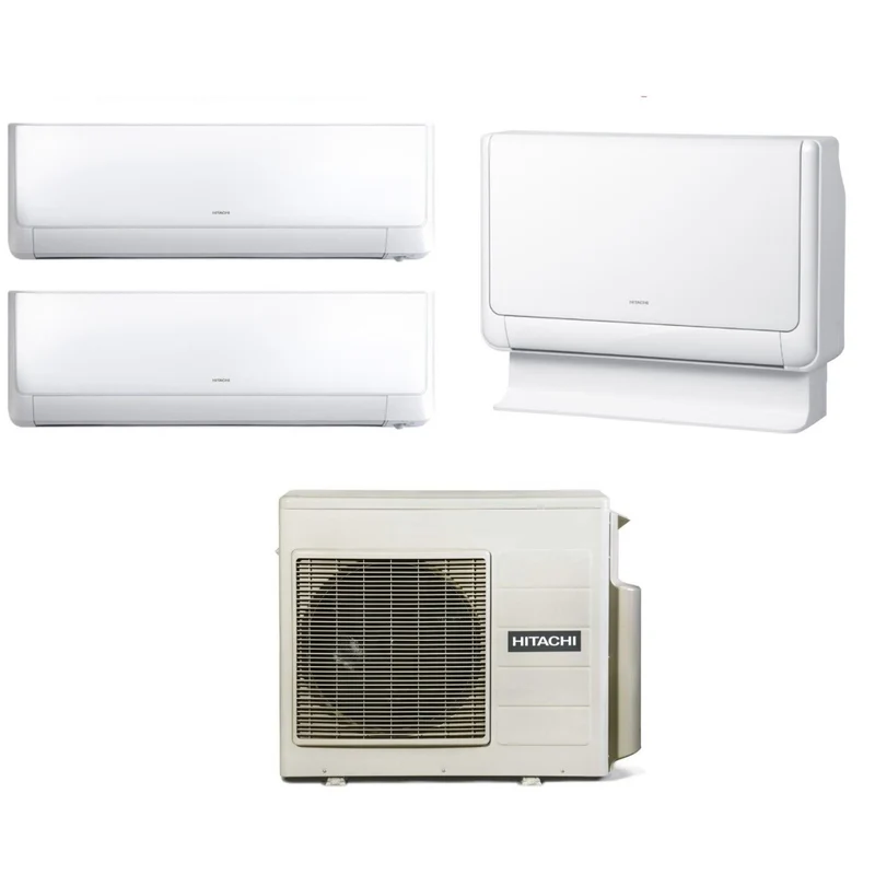 Climatizzatore Condizionatore Hitachi Trial Split Inverter Serie PERFORMANCE 9000+9000 + PAVIMENTO AKEBONO 12000 con RAM-68NP3E R-32 Wi-Fi Optional 9000+9000+12000