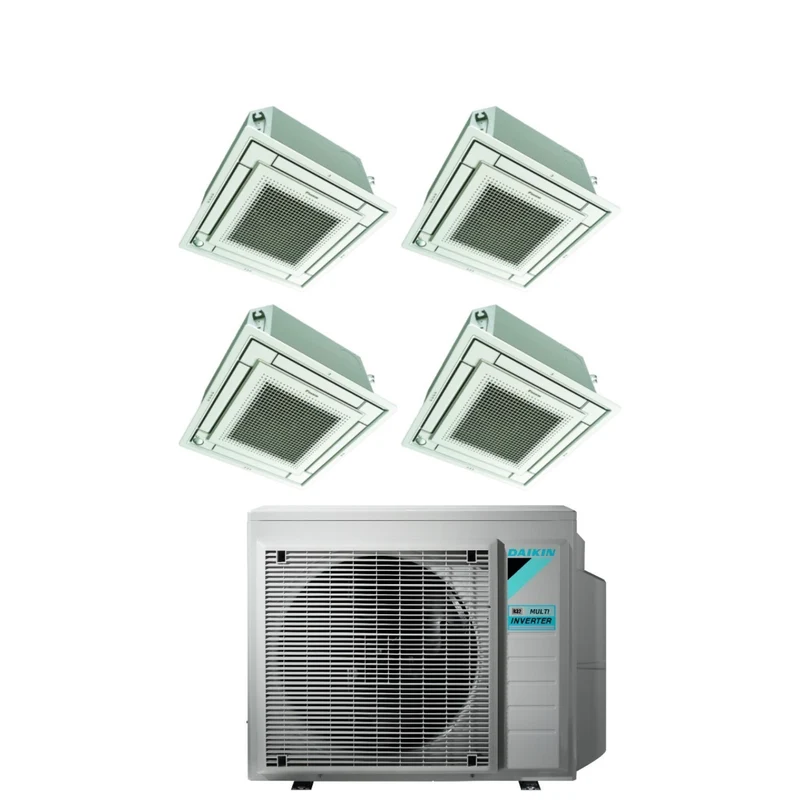 Climatizzatore Condizionatore Daikin Bluevolution Inverter Quadri Split a Cassetta FFA-A 9+9+9+12 con 4MXM68N R-32 Wi-Fi Optional Con Griglia Bianca Inclusa 9000+9000+9000+12000 - Garanzia Italiana