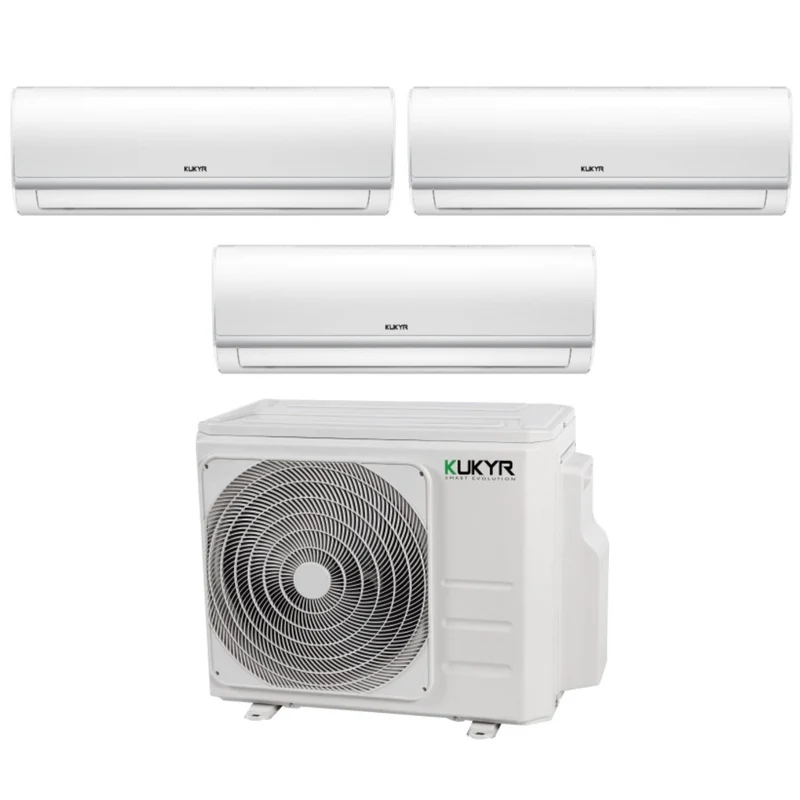 Climatizzatore Condizionatore Kukyr Trial Split Inverter serie SPRING 9+12+12 con MULTI 3-27 R-32 Wi-Fi Optional 9000+12000+12000