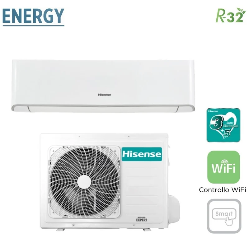 Climatizzatore Condizionatore Hisense Inverter serie ENERGY 12000 Btu TQ35XE0CG R-32 Wi-Fi Integrato Classe A+++/A++