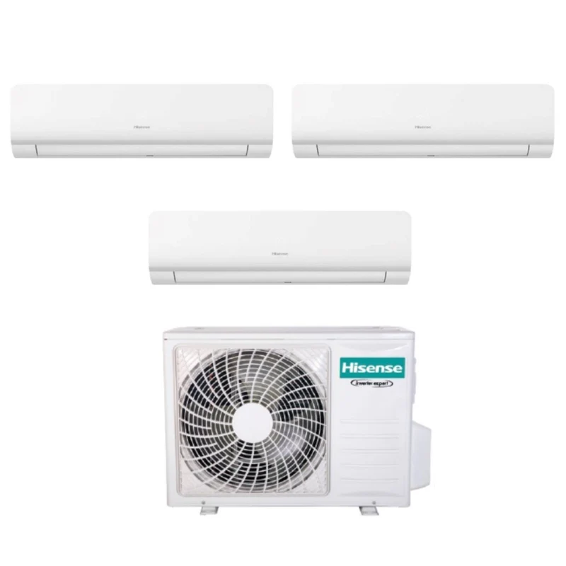 Climatizzatore Condizionatore Hisense Trial Split Inverter serie NEW ENERGY 9+12+12 con 3AMW72U4RFA R-32 Wi-Fi Integrato 9000+12000+12000 - Novità