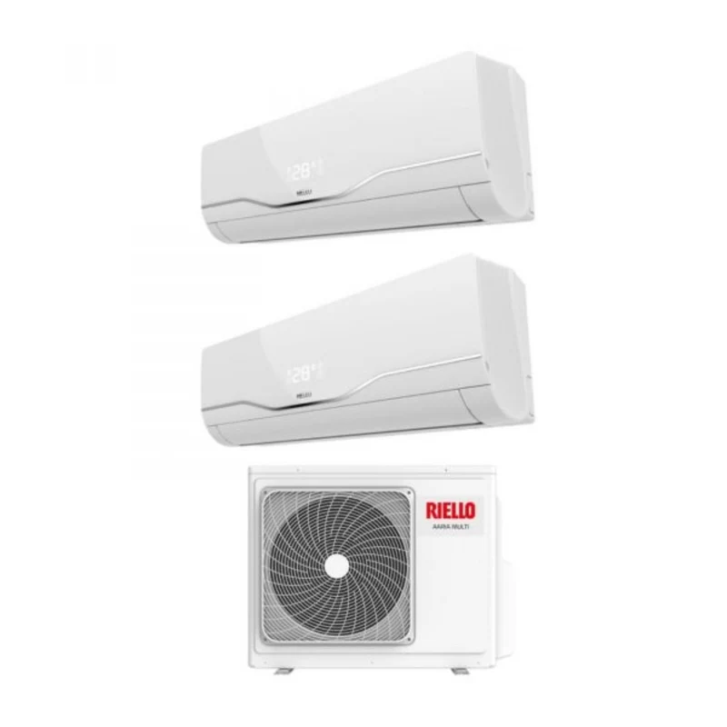Climatizzatore Condizionatore Riello Dual Split Inverter serie AARIA PLUS I 7+12 con AARIA MULTI 250 PI R-32 Wi-Fi Integrato 7000+12000