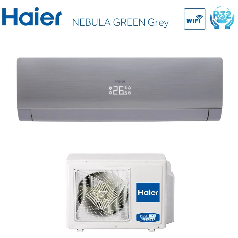 CLIMATIZZATORE CONDIZIONATORE HAIER NEBULA GREEN G GREY 9000 BTU AS25S2SN3FA Classe A+++
