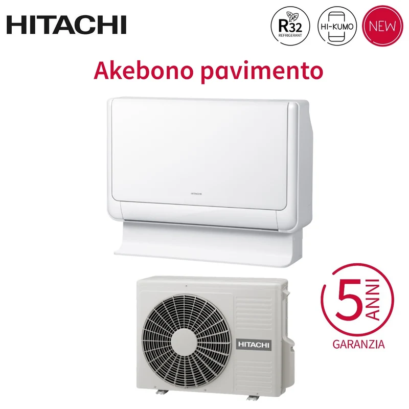 Climatizzatore Condizionatore Hitachi a Pavimento Inverter Serie Akebono 18000 Btu RAF-50RXE R-32 Wi-Fi Optional - Novità