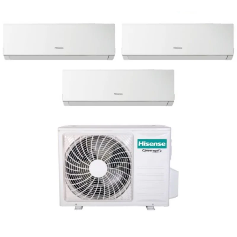 Climatizzatore Condizionatore Hisense Trial Split Inverter serie NEW COMFORT 7+12+12 con 3AMW62U4RFA R-32 Wi-Fi Optional 7000+12000+12000