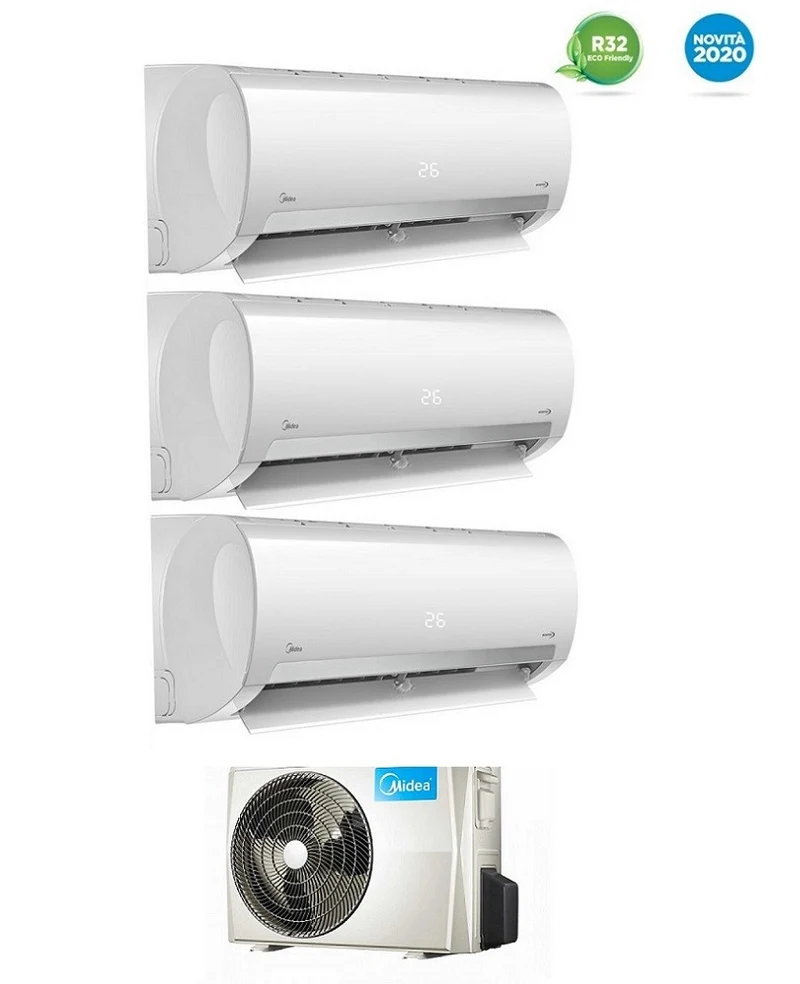 Climatizzatore Condizionatore Midea Trial Split Inverter serie PRIME 9+9+9 con M3O-27NF8 R-32 9000+9000+9000 btu