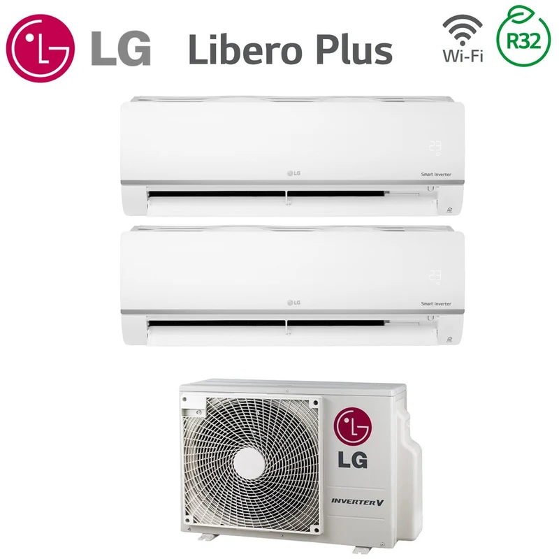 Climatizzatore Condizionatore LG Dual Split Inverter Libero Plus 12000+12000 CON MU2R17 R-32 Wi-Fi Integrato 12+12