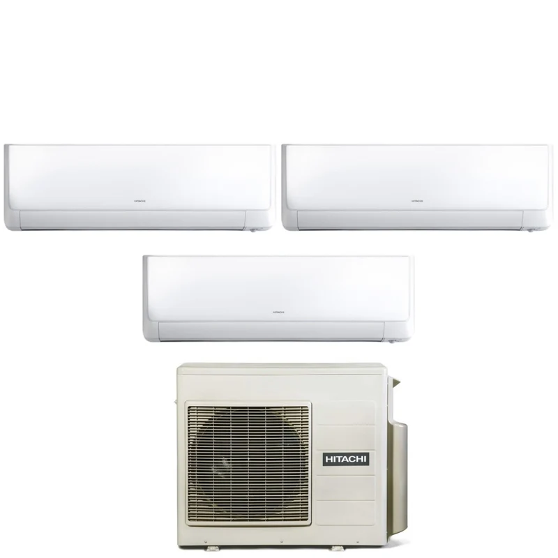 Climatizzatore Condizionatore Hitachi Trial Split Inverter Serie Performance 9+9+15 con RAM-68NP3E R-32 Wi-Fi Optional 9000+9000+15000 - Novità