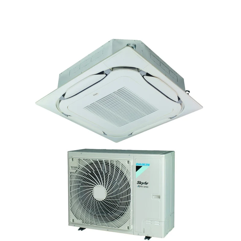 Climatizzatore Condizionatore Daikin Bluevolution Inverter a Cassetta Round Flow SkyAir Alpha-Series 48000 Btu FCAG140B + RZAG140NY1 Trifase R-32 Wi-Fi Optional Con Griglia Standard