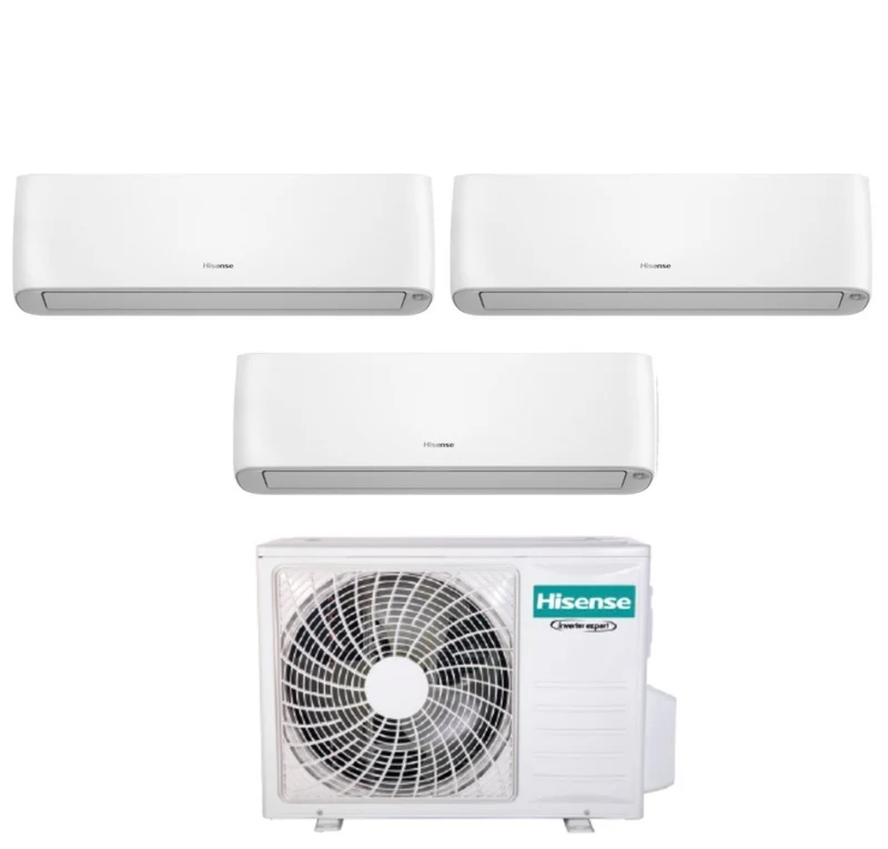 Climatizzatore Condizionatore Hisense Trial Split Inverter serie ENERGY PRO PLUS / HI-ENERGY 9+9+12 con 3AMW62U4RJC R-32 Wi-Fi Integrato 9000+9000+12000