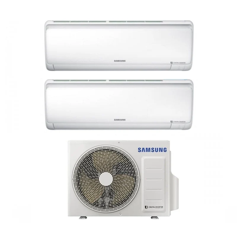 Climatizzatore Condizionatore Samsung Dual Split Inverter serie MALDIVES QUANTUM 7+12 con AJ040NCJ R-32 7000+12000