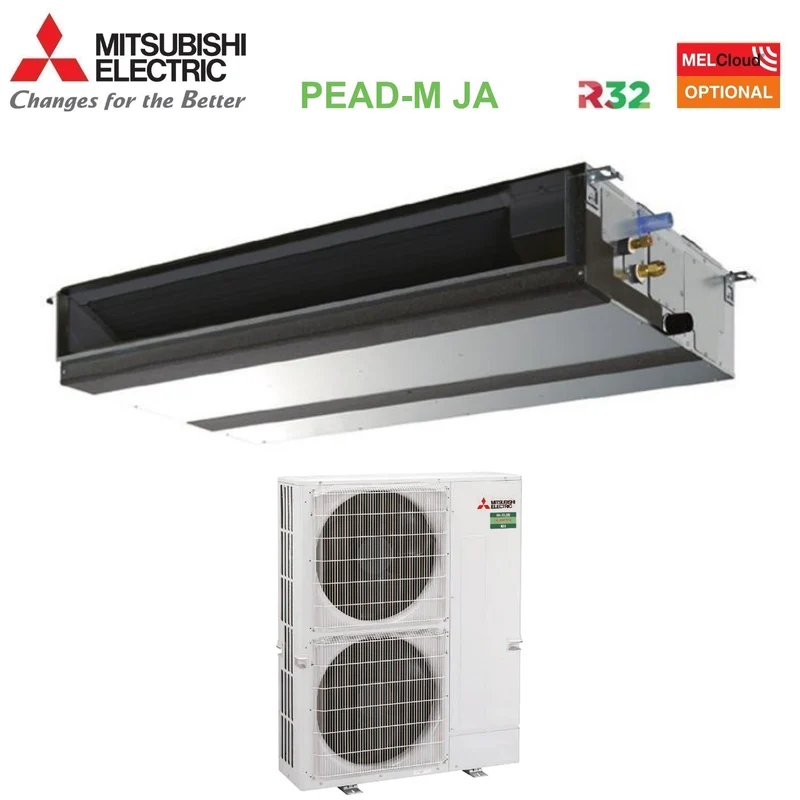 Climatizzatore Condizionatore Mitsubishi Electric Canalizzato Canalizzabile Power Inverter Media Prevalenza 48000 Btu PEAD-M140JA + PUZ-ZM140VKA Monofase R-32 Wi-Fi Optional