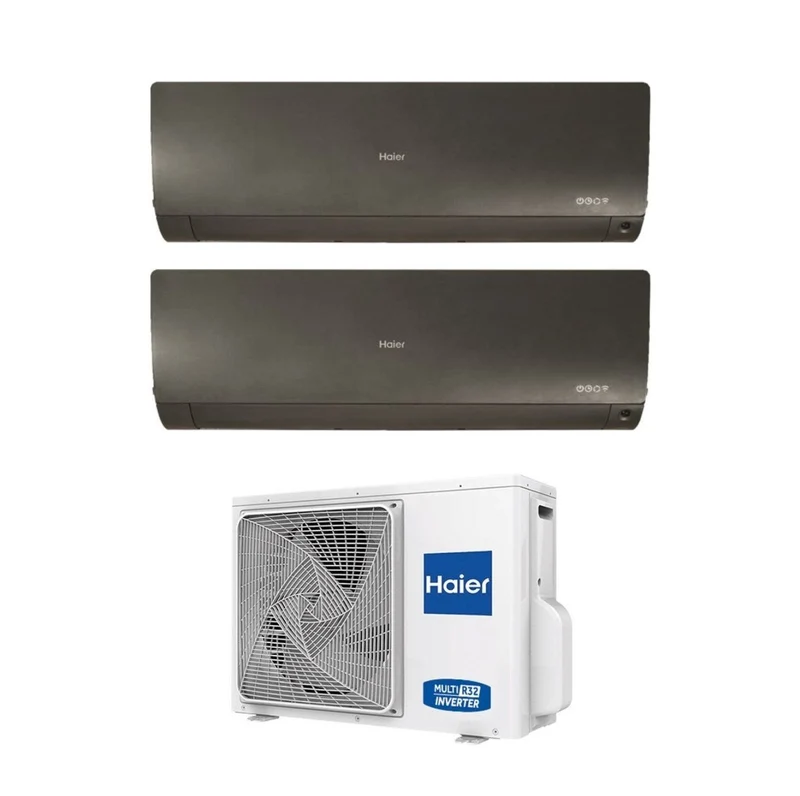 Condizionatore Dual Split Haier Flexis Plus Black 7+12 con 2U50S2SM1FA R-32 Wi-Fi Integrato Nero