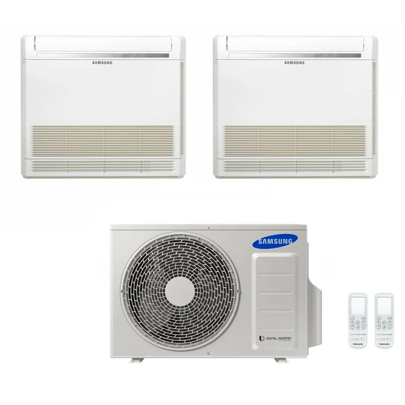 Climatizzatore Condizionatore Samsung Dual Split Inverter Console 9+12 con AJ040TXJ2KG/EU R-32 9000+12000 con Telecomando Incluso - Novità