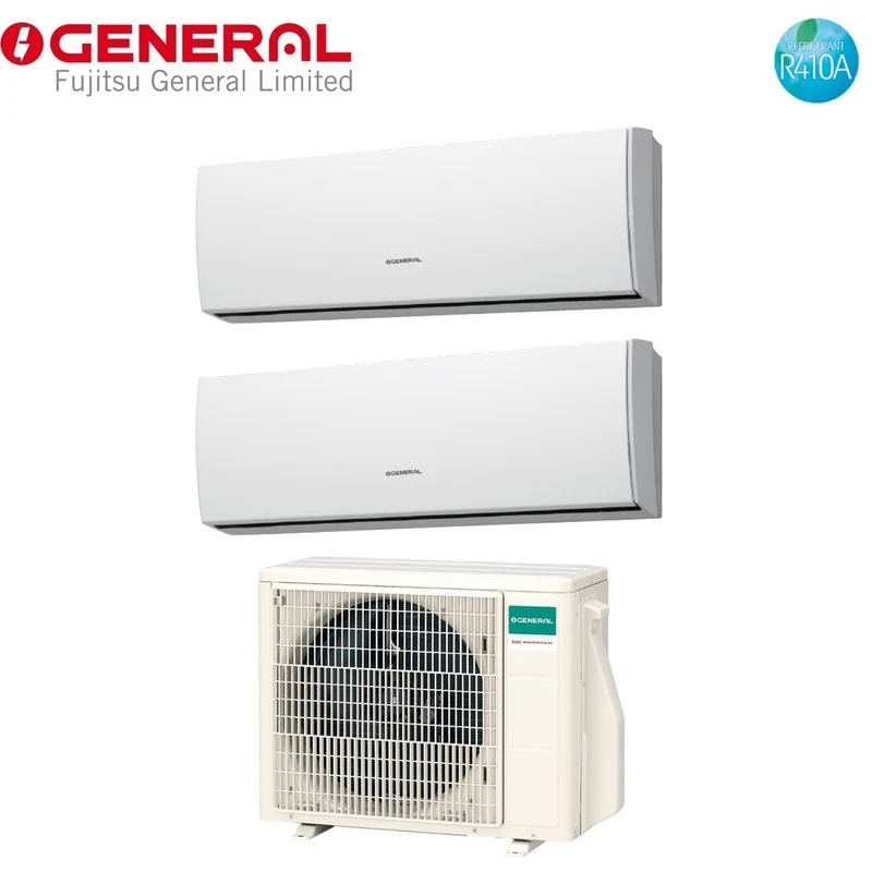 Climatizzatore Condizionatore General Fujitsu Dual Split Inverter serie LUCA 9+14 con AOHG18LAC2 R-410 9000+14000