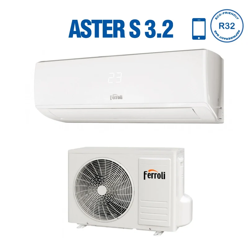 Climatizzatore Condizionatore Ferroli Inverter serie ASTER S 3.2 22000 Btu R-32 Wi-Fi Integrato