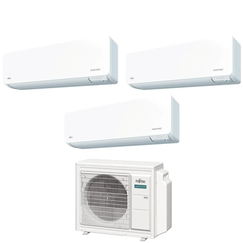 Climatizzatore Condizionatore Fujitsu Trial Split Inverter serie KG AIRSTAGE 7+9+12 con AOEG24KBCA3 R-32 Wi-Fi Integrato 7000+9000+12000