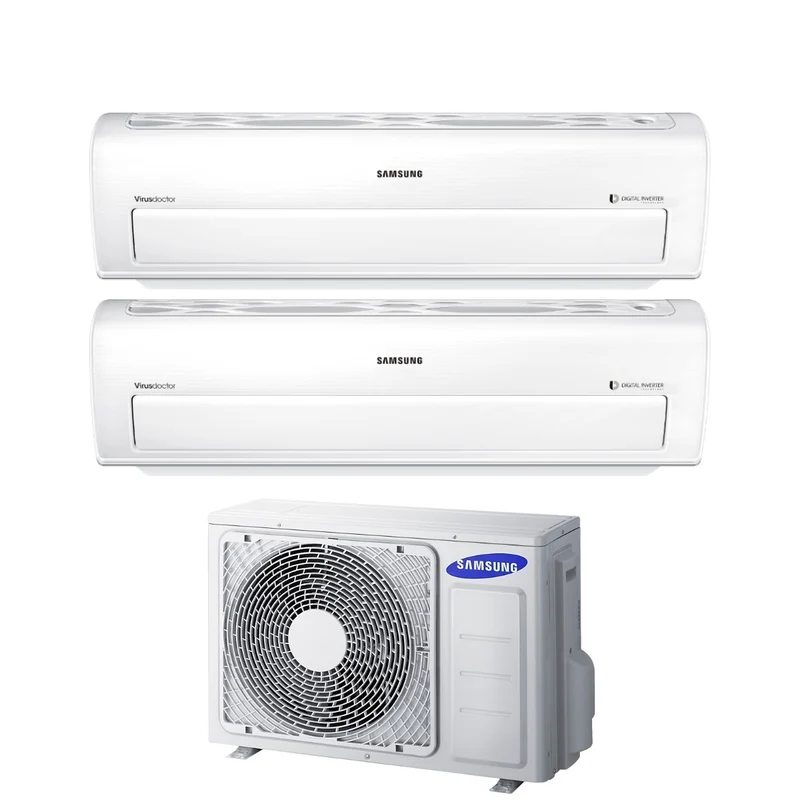 Climatizzatore Condizionatore Samsung Dual Split Inverter serie AR7000M 7+7 con AJ050FCJ2EH/EU R-410 Wi-Fi Integrato 7000+7000