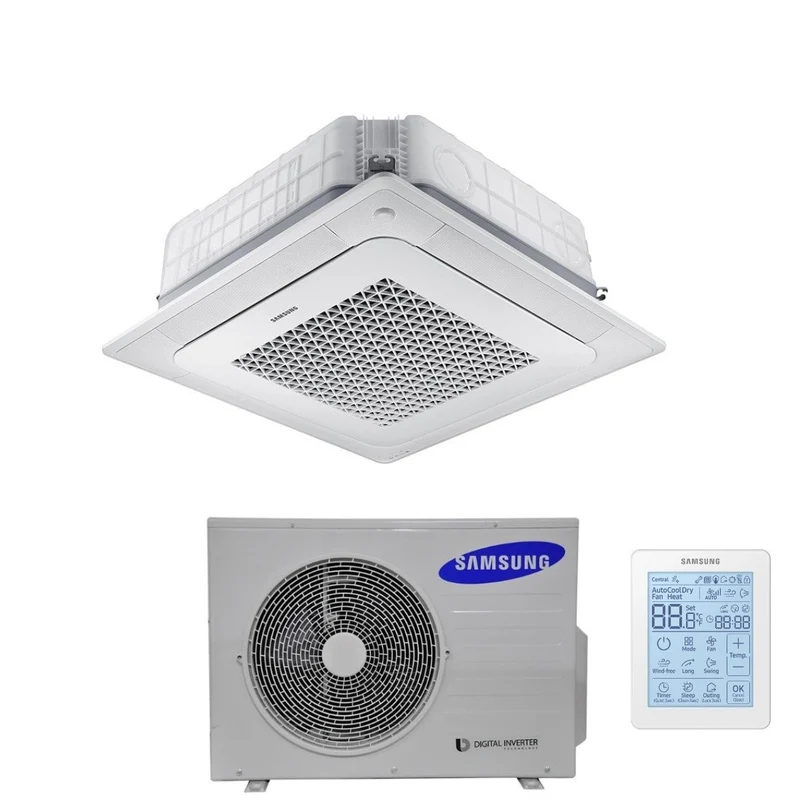 Climatizzatore Condizionatore Samsung Inverter Cassetta a 4 Vie WindFree 18000 Btu AC052NN4DKH Monofase R-410 Wi-Fi Optional Con Telecomando Wireless e Pannello Incluso