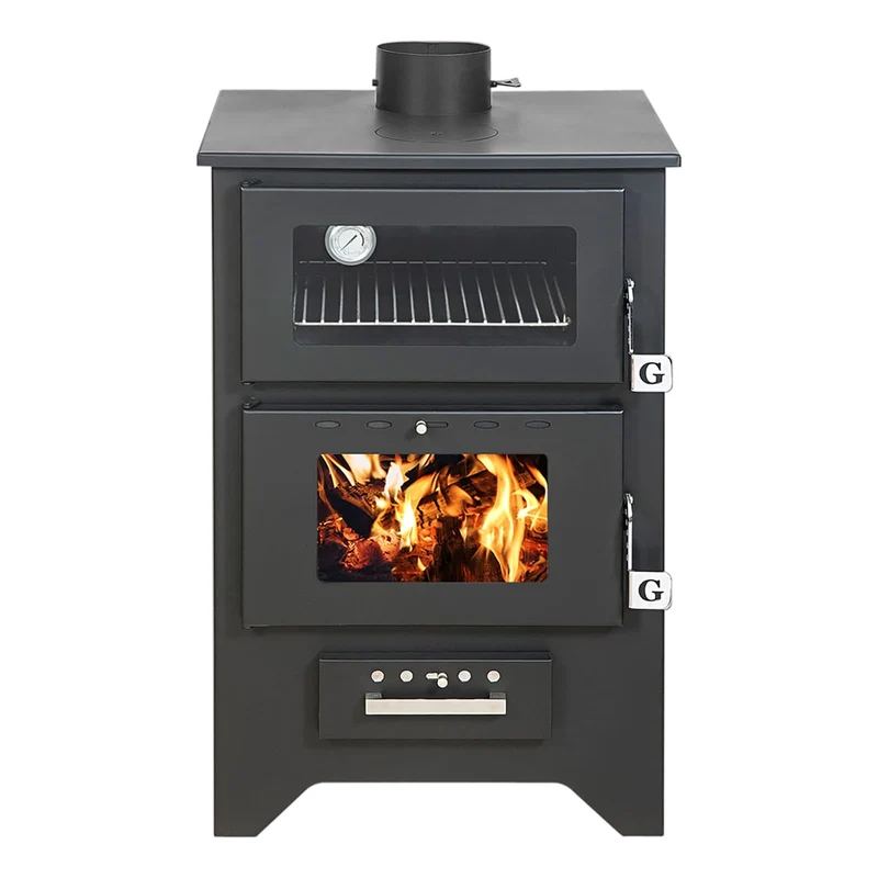 Stufa A Legna Con Forno Silvia Nera 14,6 Kw L50,5xp58,5xh90,5
