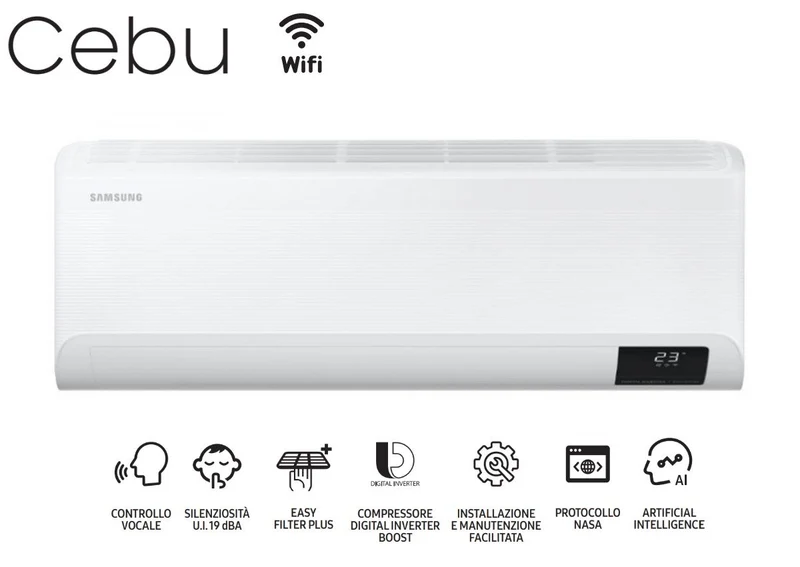 Unità Interna a Parete Samsung Inverter serie CEBU 24000 Btu AR24TXFYAWKNEU R-32 Wi-Fi Integrato