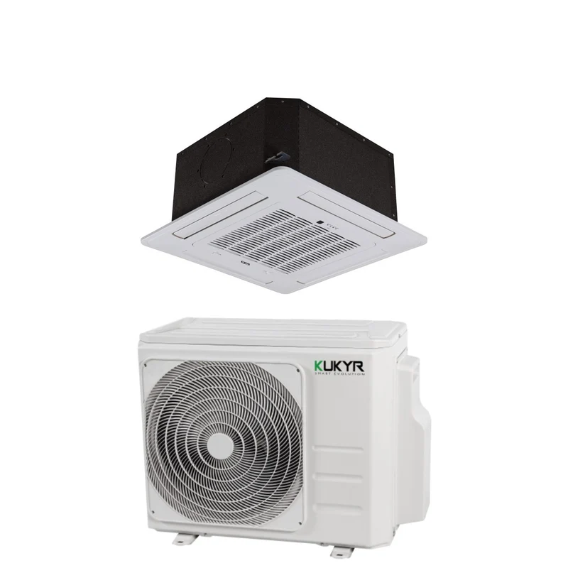 Climatizzatore Condizionatore Kukyr Cassetta 60x60 Inverter 18000 Btu R-32 Wi-Fi Optional con Telecomando e Griglia Inclusa